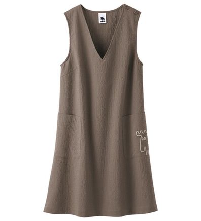 BELLUNA（ベルーナ）の「＜ｍｏｚ＞涼やか綿混素材ポケット付ジャンパードレス（ジャンパースカート）」