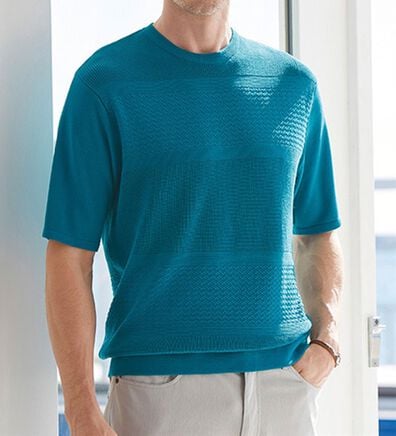 「＜コムルヴァン・オム＞涼感バンブーニットＴシャツ（メンズＴシャツ）」