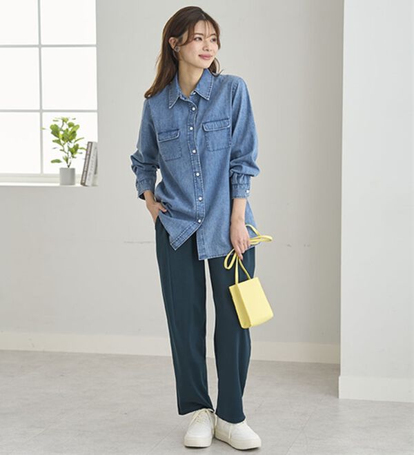 BELLUNA（ベルーナ）の「Ｇジャン未満の軽やかライトオンスデニムシャツ（シャツ）」｜詳細画像