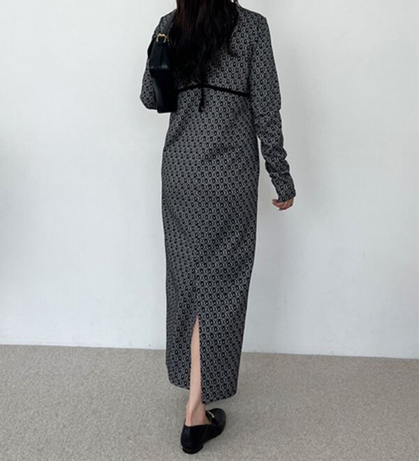 GeeRA（ジーラ）の「フラワージャカードパイピングワンピース（その他ワンピース）」｜詳細画像