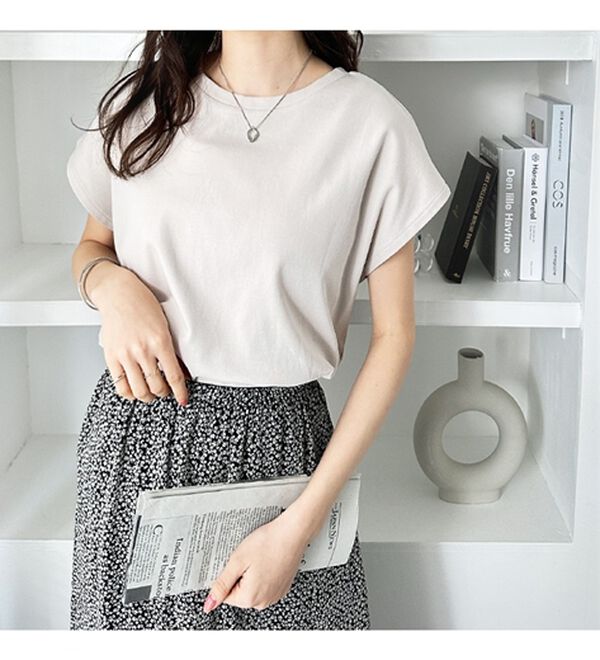 GeeRA（ジーラ）の「綿１００％前後２ＷＡＹシルケットフレンチスリーブカットソー（Tシャツ）」｜詳細画像