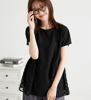 BELLUNA（ベルーナ）の「サイドシアードット切替チュニック（チュニック）」｜詳細画像