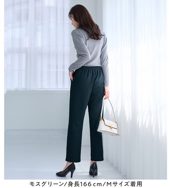 alotta（アロッタ）の「あったか裏起毛カットジョーゼットスリムパンツ（フルレングスパンツ）」｜詳細画像