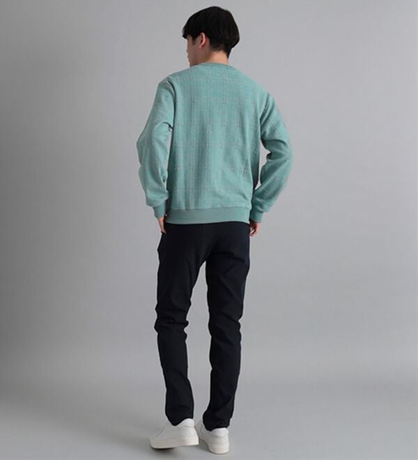 「＜コムルヴァン・オム＞チェック柄ふくれジャカードトレーナー（メンズトレーナー）」｜詳細画像