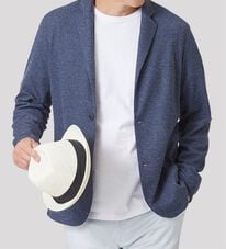 「麻入りメッシュテーラードカーディガン（メンズカーディガン）」