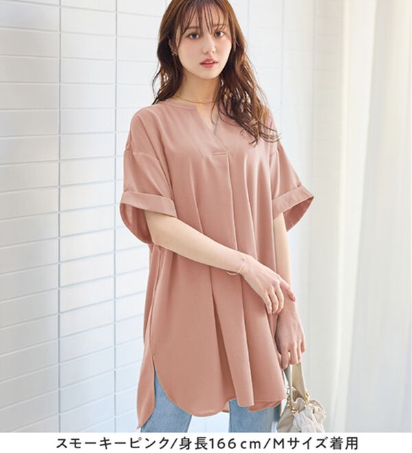 alotta（アロッタ）の「スキッパーとろみブラウスチュニック（ブラウス）」｜詳細画像