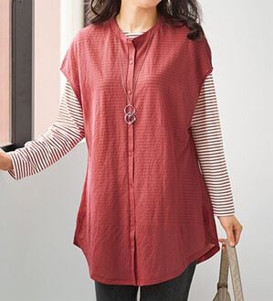 BELLUNA（ベルーナ）の「かのこブラウス＆ボーダーＴシャツアンサンブル（アンサンブル）」｜詳細画像