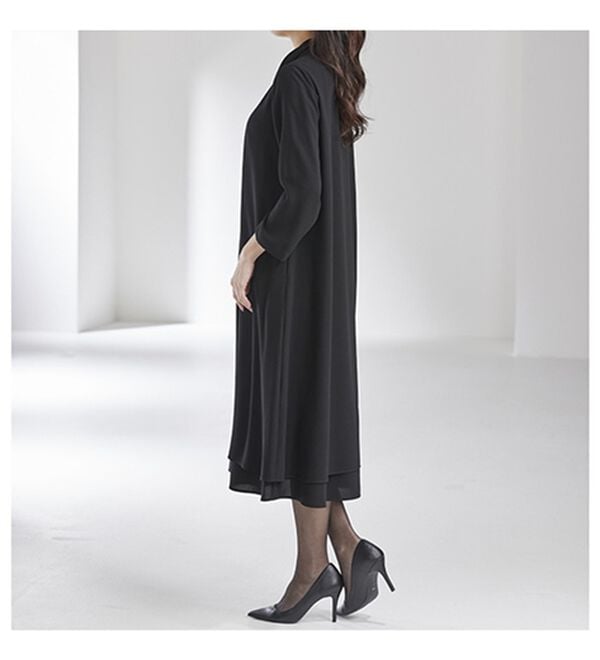 BELLUNA（ベルーナ）の「洗える！冷感素材ドレープワンピース（ブラックフォーマル（喪服・礼服））」｜詳細画像