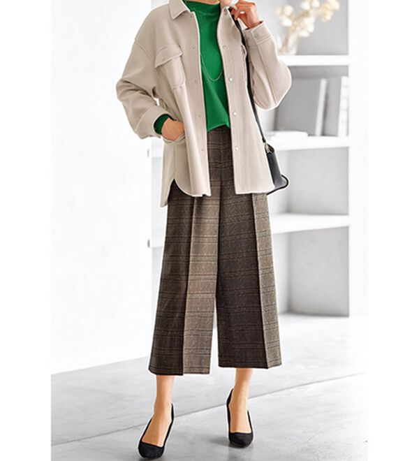 BELLUNA（ベルーナ）の「ウーリッシュ素材ワイドパンツ（ワイドパンツ・ガウチョ）」｜詳細画像