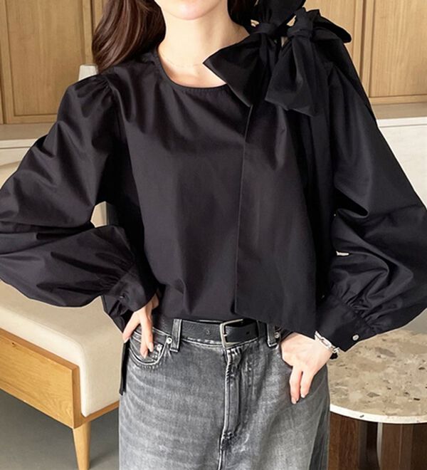 「【YOUING.】ショルダーリボンブラウス（ブラウス）」｜詳細画像