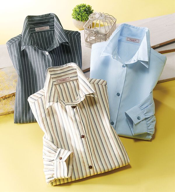 ルフラン（ルフラン）の「【３色組】アイロンいらずのダブル衿シャツ（シャツ）」｜詳細画像