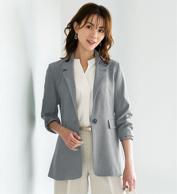 BELLUNA（ベルーナ）の「＜楽スタフィット＞テーラードジャケット（テーラードジャケット）」｜グレー