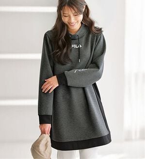 BELLUNA（ベルーナ）の「＜ＦＩＬＡ＞配色切替チュニックワンピース（チュニックワンピース）」｜杢チャコール