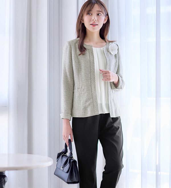 4点セット】入学式卒業式に！ママに嬉しい洗えるパンツスーツ＜7号  