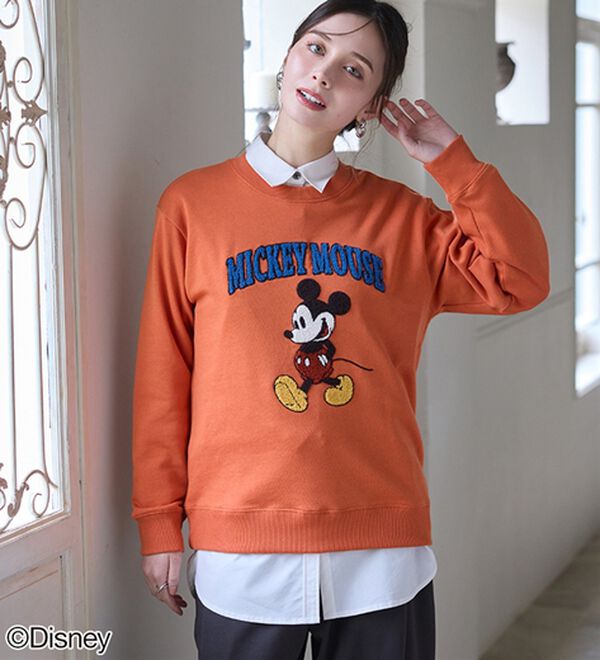BELLUNA（ベルーナ）の「＜Ｄｉｓｎｅｙ＞【ミッキー】さがら刺しゅう裏毛トレーナー（カットソー）」｜詳細画像