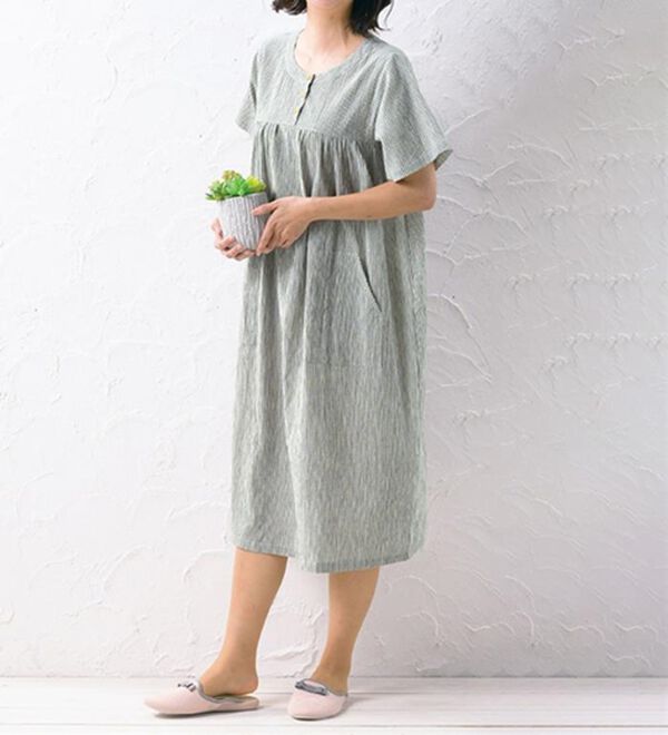 ルフラン（ルフラン）の「【２色組】おうちで涼やか夏の楊柳ワンピ（その他ワンピース）」｜詳細画像