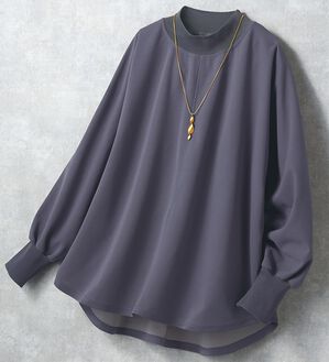 BELLUNA（ベルーナ）の「Ｔシャツ感覚なのにきちんとブラウス見え！カットジョーゼットプルオーバー（ブラウス）」｜詳細画像
