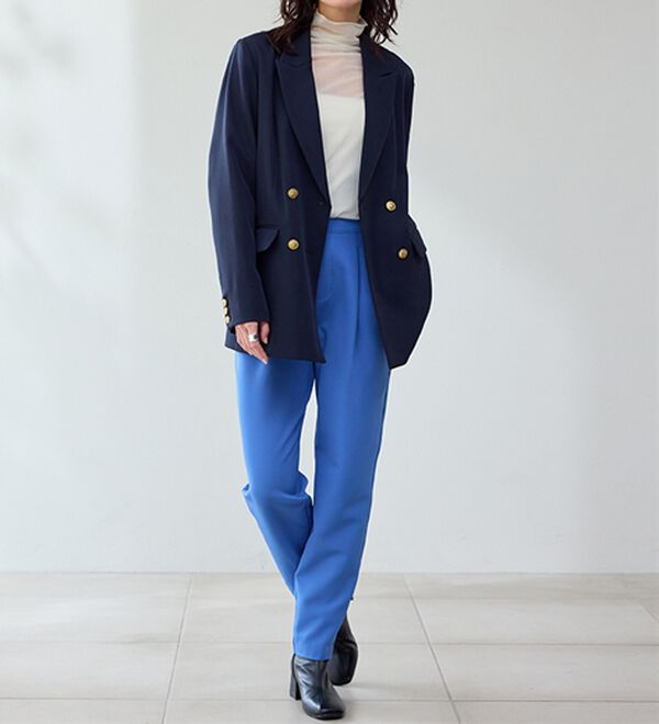 RANAN（ラナン）の「あったか！裏起毛美脚シルエットタックパンツ（フルレングスパンツ）」｜詳細画像