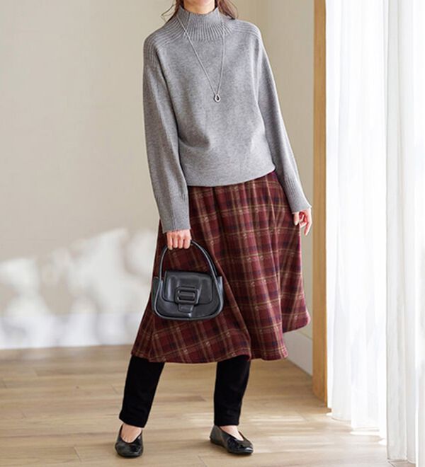 BELLUNA（ベルーナ）の「まるではく毛布！静電防止付レギンス付スカート（フルレングスパンツ）」｜詳細画像