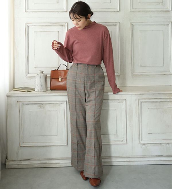 A HAPPY MARILYN（アハッピーマリリン）の「【ＬＬ～６Ｌ】「沿わないネック」で苦しくない。ミルリブ プチハイカットソー（カットソー）」｜詳細画像