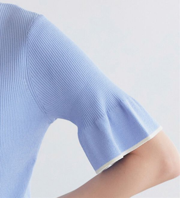 Pierrot（ピエロ）の「【接触冷感】配色デザインフレアニット（ニット・セーター）」｜詳細画像