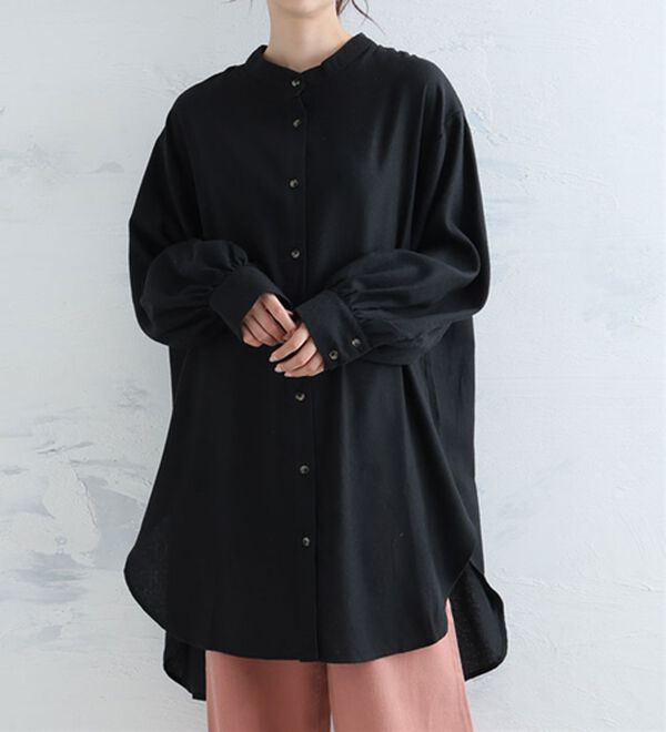 E hyphen world gallery ネルチェックシャツチュニック 黒 E hyphen world gallery ネルチェックシャツチュニック 黒