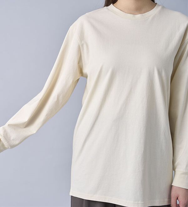 BELLUNA（ベルーナ）の「強撚綿１００％長袖プルオーバー（カットソー）」｜詳細画像