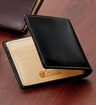 「英国ブライドルレザー二つ折り財布（メンズ財布・パスケース）」