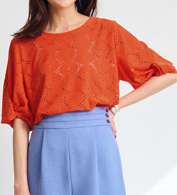 RANAN（ラナン）の「ジャカード素材ボリューム袖プルオーバー（カットソー）」｜詳細画像