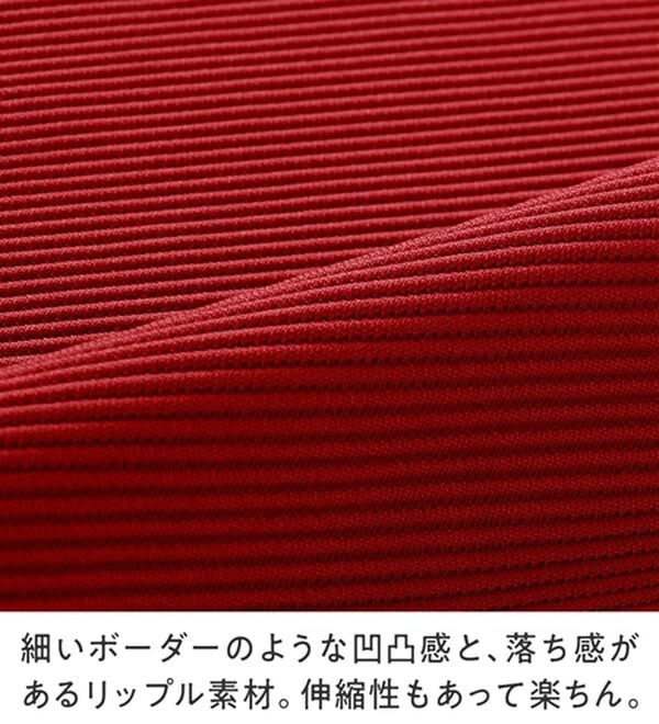 Viola e Viola（ヴィオラ エ ヴィオラ）の「細見えラインリップル切替トップス（カットソー）」｜詳細画像
