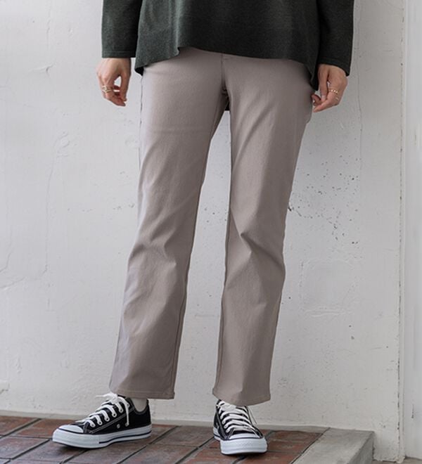 BELLUNA（ベルーナ）の「【選べる裏起毛】静電気防止！ヘリンボーンブーツカットパンツ（フルレングスパンツ）」｜詳細画像