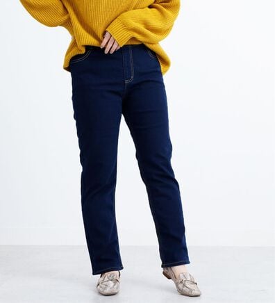 BELLUNA（ベルーナ）の「あったか裏フリースデニムパンツ（フルレングスパンツ）」