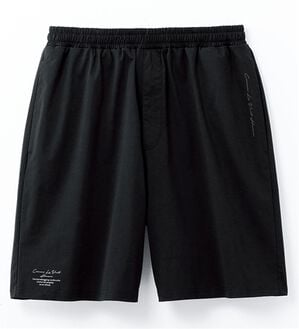 「＜コムルヴァン・オム＞　裾ドロストイージーケアセットアップ・パンツ（メンズハーフパンツ）」｜ブラック／パンツ
