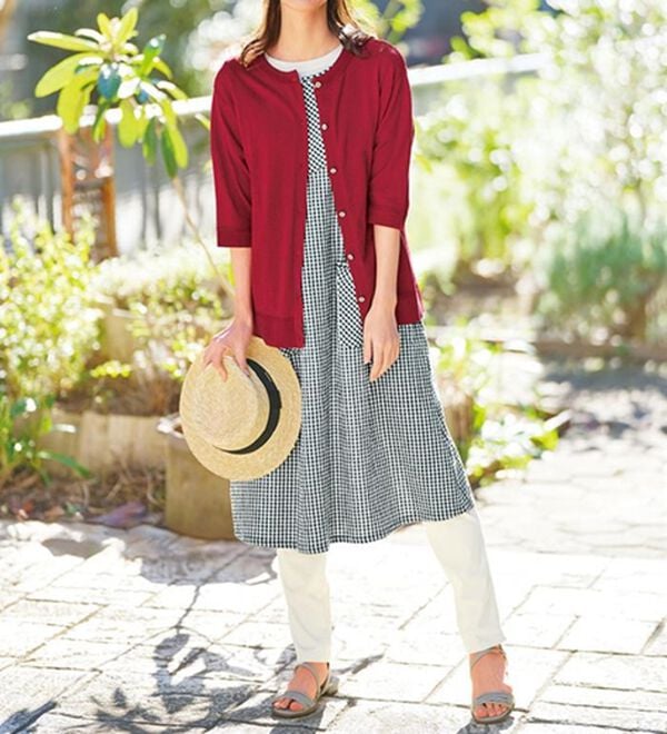 BELLUNA（ベルーナ）の「ヒンヤリ冷感！洗える５分袖カーディガン（ニットカーディガン）」｜詳細画像