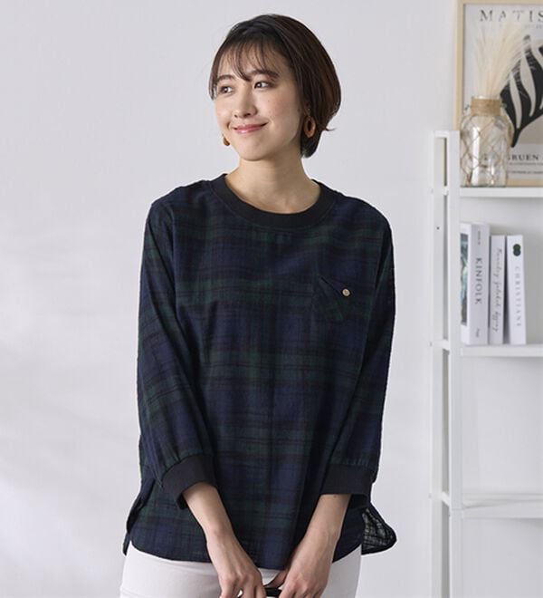 BELLUNA（ベルーナ）の「スラブ素材リブ使いブラウス（ブラウス）」｜詳細画像