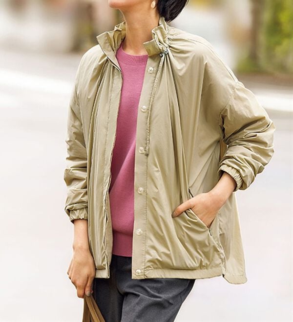 VINNO（ヴィノ）の「機能付ヘビロテシャーリングシャツブルゾン（ハーフコート）」｜詳細画像