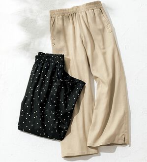 ルフラン（ルフラン）の「アイロンいらずの軽快パンツ（ワイドパンツ・ガウチョ）」｜詳細画像