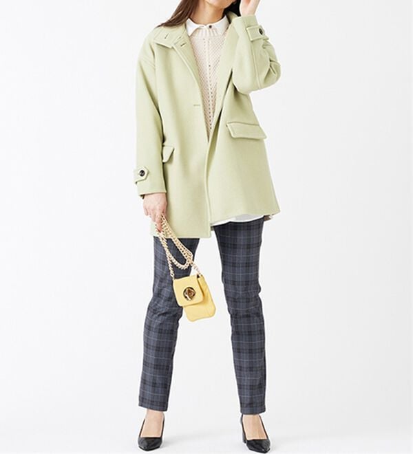 BELLUNA（ベルーナ）の「ウール調スタンド衿ミドル丈コクーンコート（ハーフコート）」｜詳細画像