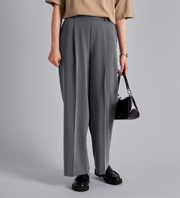 BELLUNA（ベルーナ）の「サマ見え！美脚タック使いワイドパンツ（ワイドパンツ・ガウチョ）」｜詳細画像