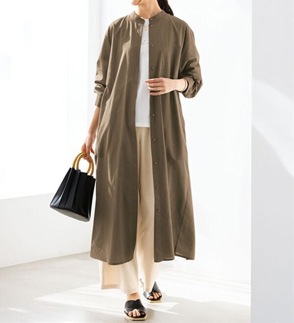 BELLUNA（ベルーナ）の「綿１００％バックプリーツワンピース（シャツ）」｜詳細画像