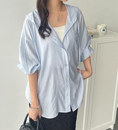 GeeRA（ジーラ）の「羽織にも◎フード付きオーバーサイズシャツ（シャツ）」