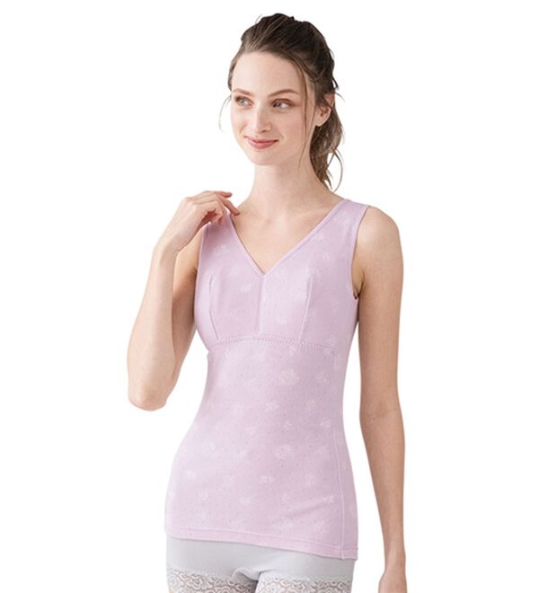 「【４色組】綿１００％締め付けないブラキャミ（肌着・インナーウェア）」｜詳細画像