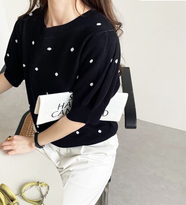 GeeRA（ジーラ）の「ドット柄ジャガードトップス（ニット・セーター）」｜詳細画像