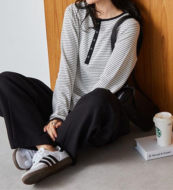 RANAN（ラナン）の「ヘンリーネックワッフルロンＴ（カットソー）」｜詳細画像