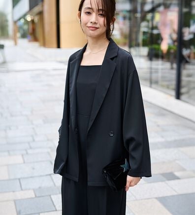 RANAN（ラナン）の「ジャケット＆サロペットドレスセット（パンツスーツ）」
