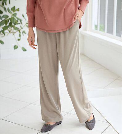 BELLUNA（ベルーナ）の「【メルティポンチ】ドレープイージーパンツ（ワイドパンツ・ガウチョ）」