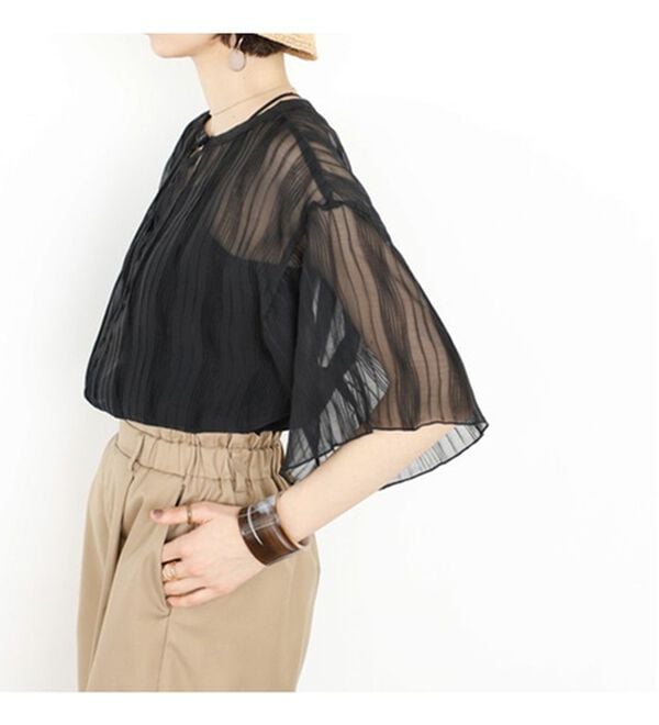 GeeRA（ジーラ）の「前後２ＷＡＹシアーＴシャツブラウス（ブラウス）」｜詳細画像