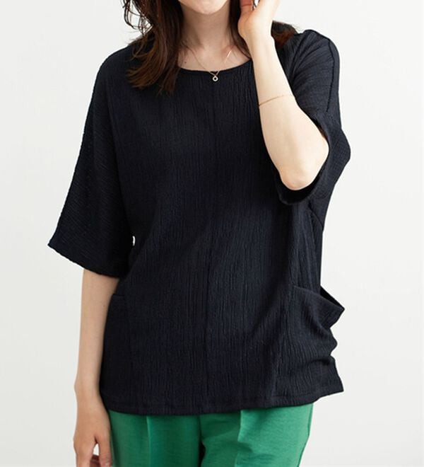 BELLUNA（ベルーナ）の「シャイニー楊柳ポケット使いプルオーバー（カットソー）」｜詳細画像