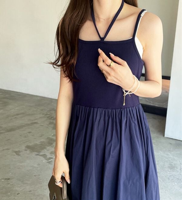 GeeRA（ジーラ）の「着回し異素材ドッキングキャミワンピース（ドッキングワンピース）」｜詳細画像