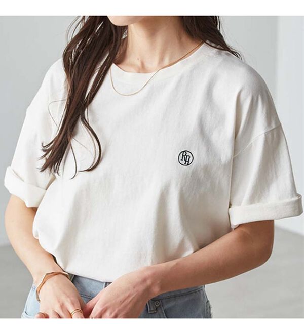 RANAN（ラナン）の「ヴィンテージライクロゴTシャツ（カットソー）」｜オフホワイトロゴ
